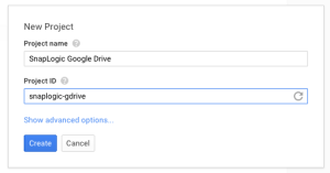 Create SnapLogic Google Drive Project