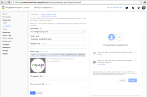 Provide product name and logo to the OAuth consent screen