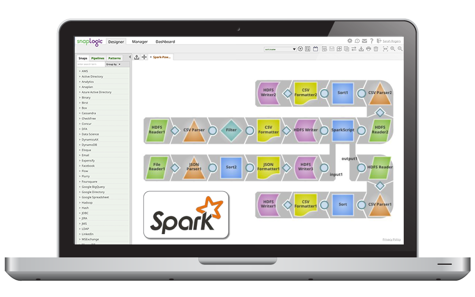 Screenshot van SnapLogic Intelligent Integration software.