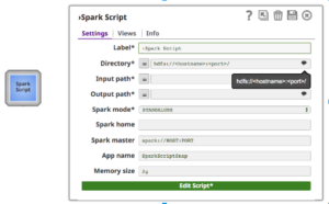 Figura 4 - Proprietà Snap degli script di Spark