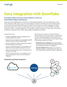 Data Integration with Snowflake | SnapLogic