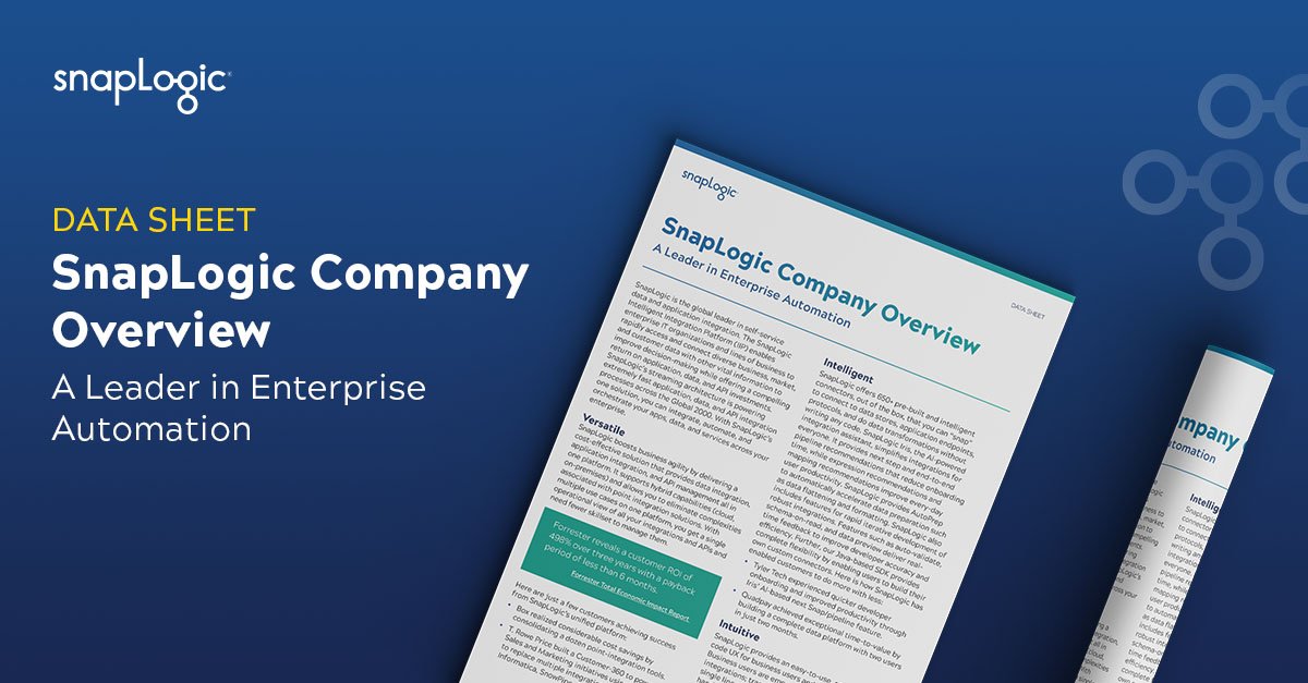 SnapLogic Company Overview SnapLogic
