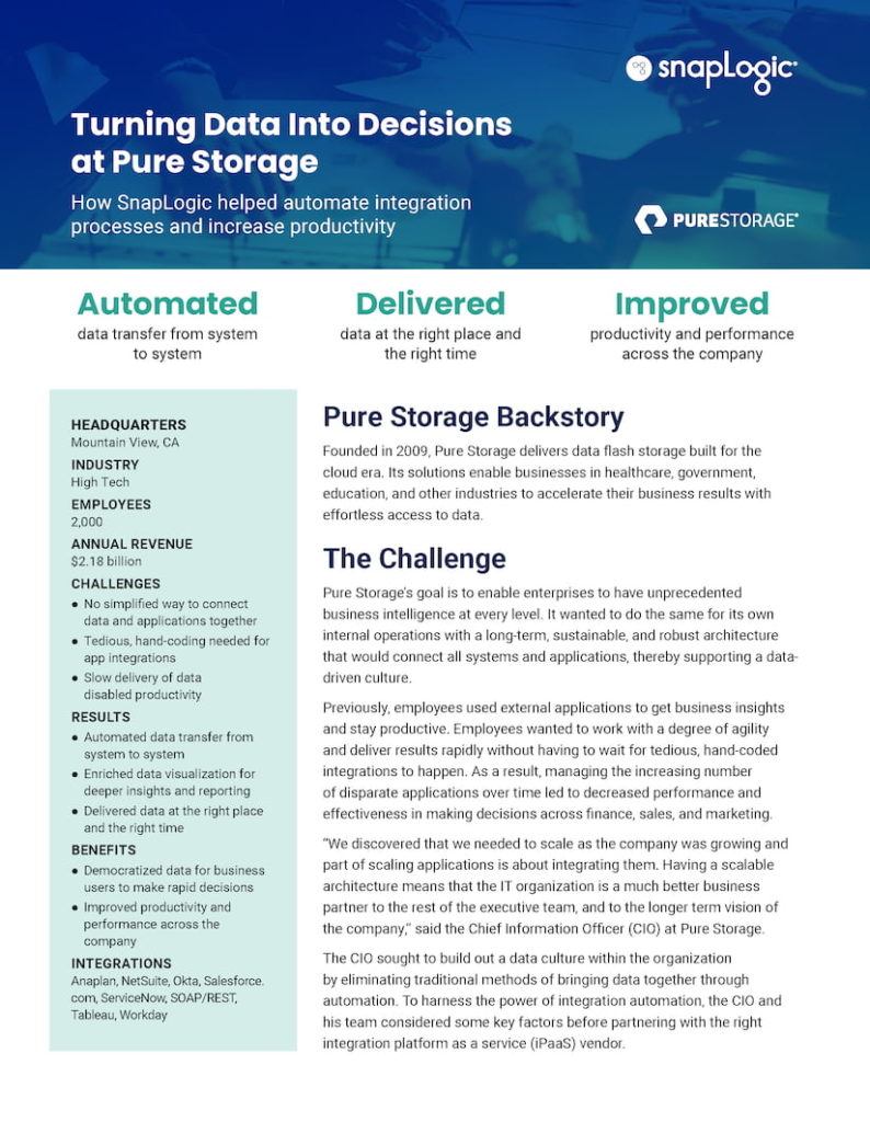 Turning Data into Decisions at Pure Storage case study preview