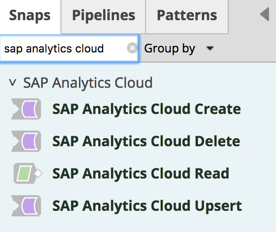 SAP Analytics Snap Pack choices