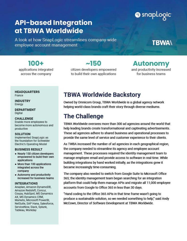 API-based Integration at TBWA Worldwide case study preview