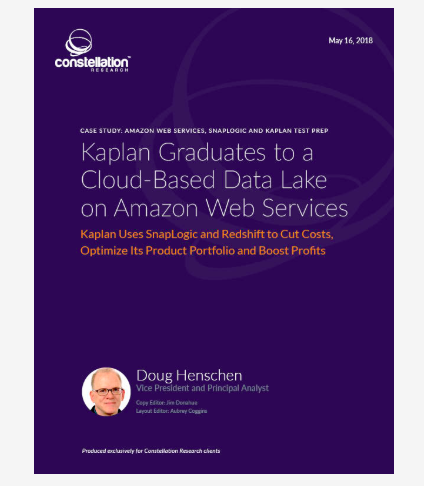 Immagine del caso di studio di Constellation Research: Kaplan passa a un data lake basato su Cloud su Amazon Web Services