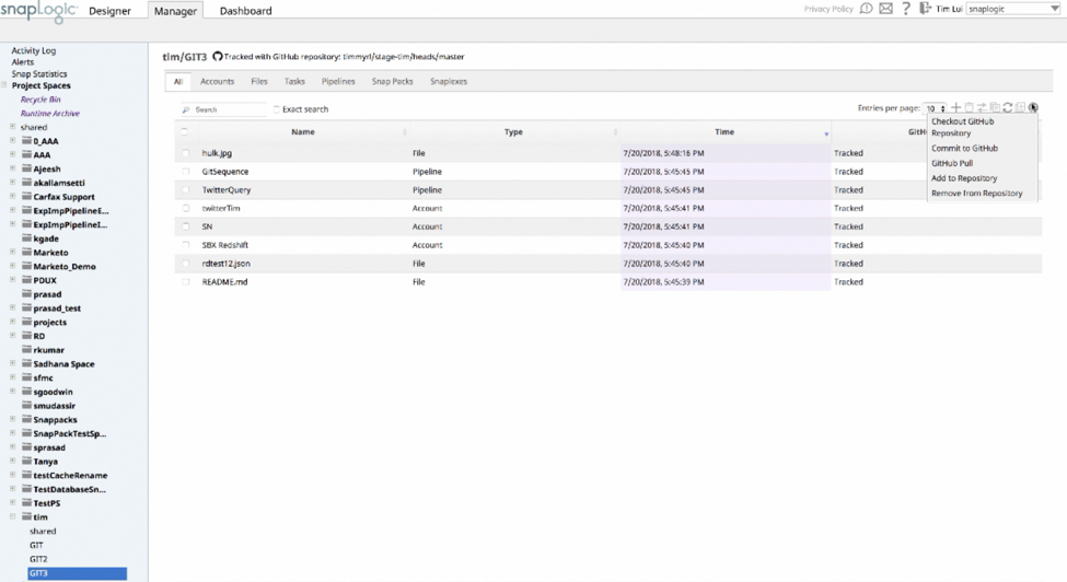 Github-Cloud-Integration in SnapLogic EIC