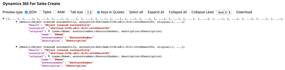 expanded view of Dynamics 365 Sales Create Snap.