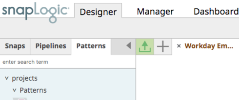 Screenshot van SnapLogic Patterns Catalog software.