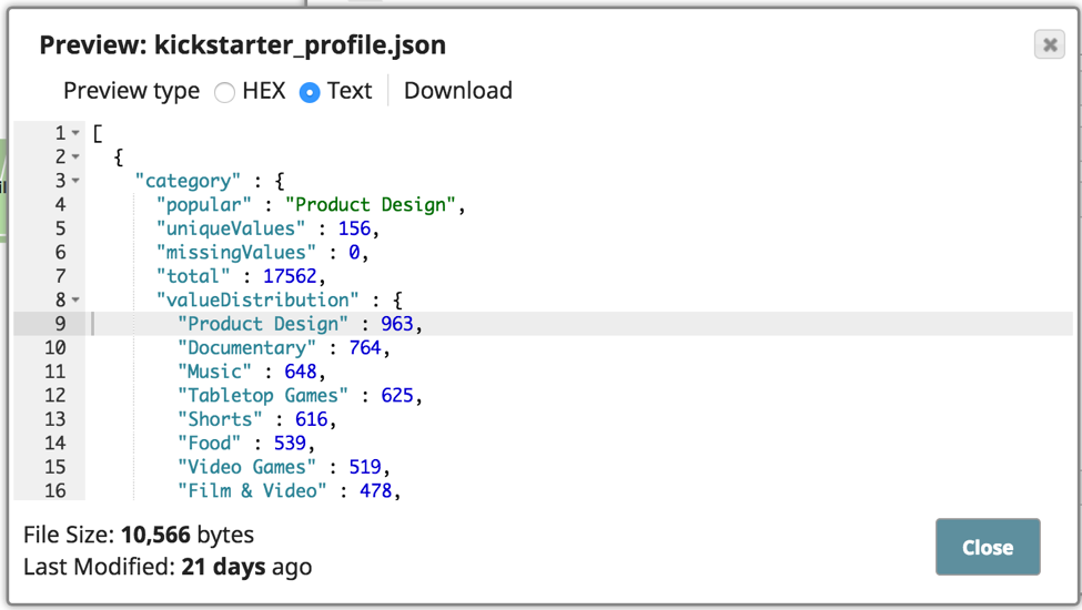 JSON output file SnapLogic Data Science