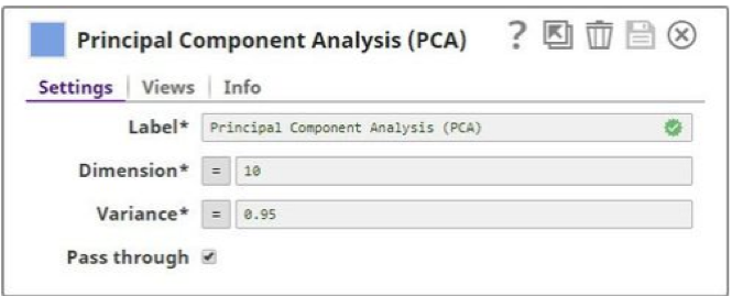 Shows the options for the PCA Snap 