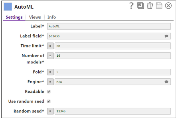 Figure 2 : Options de l'option AutoML Snap