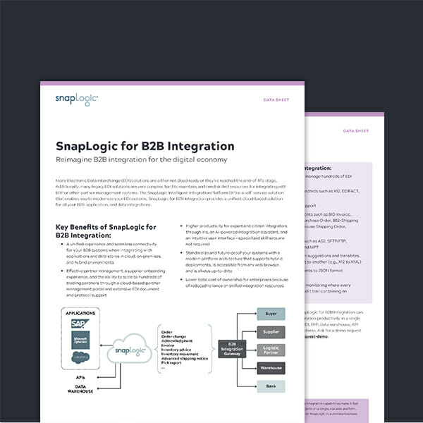 SnapLogic for B2B Integration Data Sheet