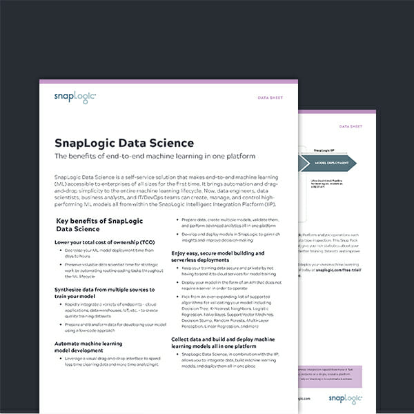 SnapLogic Data Science Data Sheet