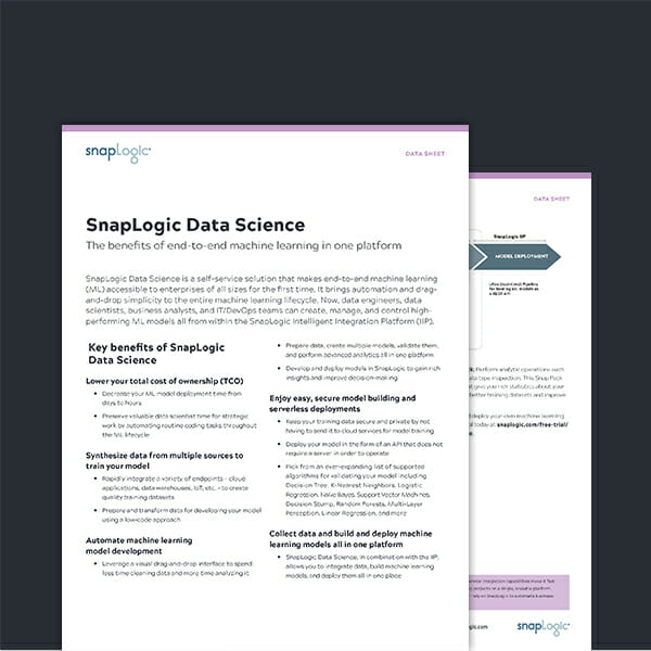 Datenblatt zu SnapLogic Data Science