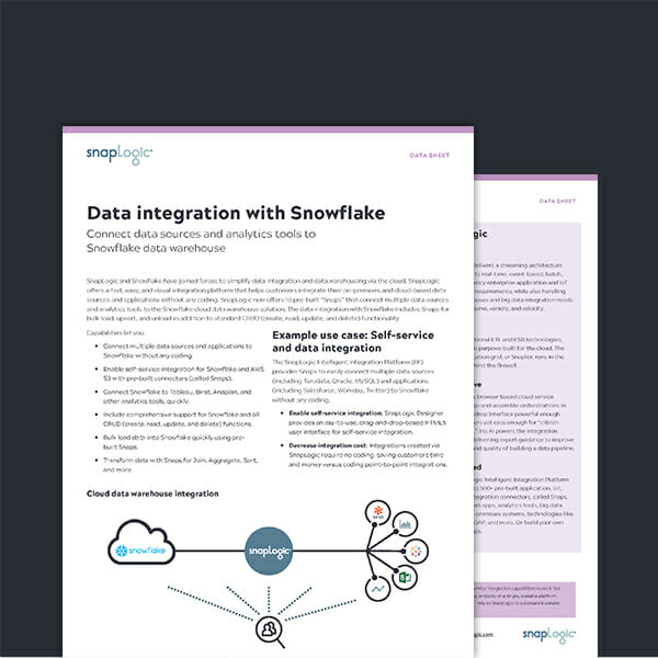 Data Integration with Snowflake Data Sheet
