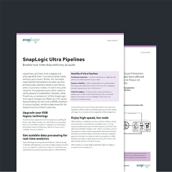 Fiche technique SnapLogic Ultra Pipelines