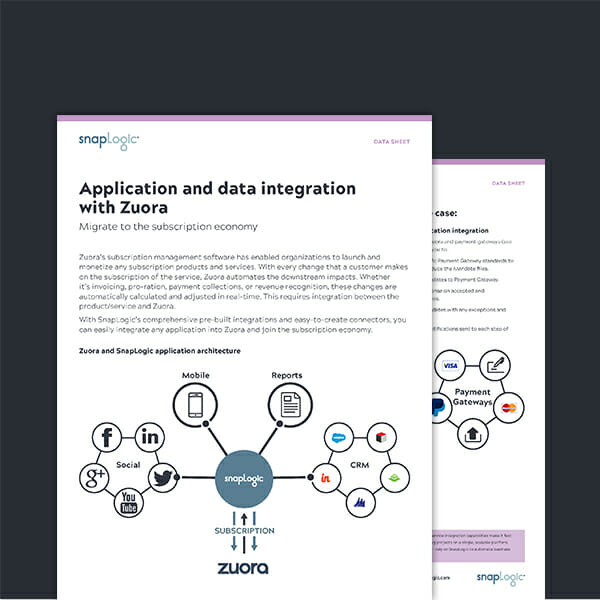 Data integration with Zuora Data sheet