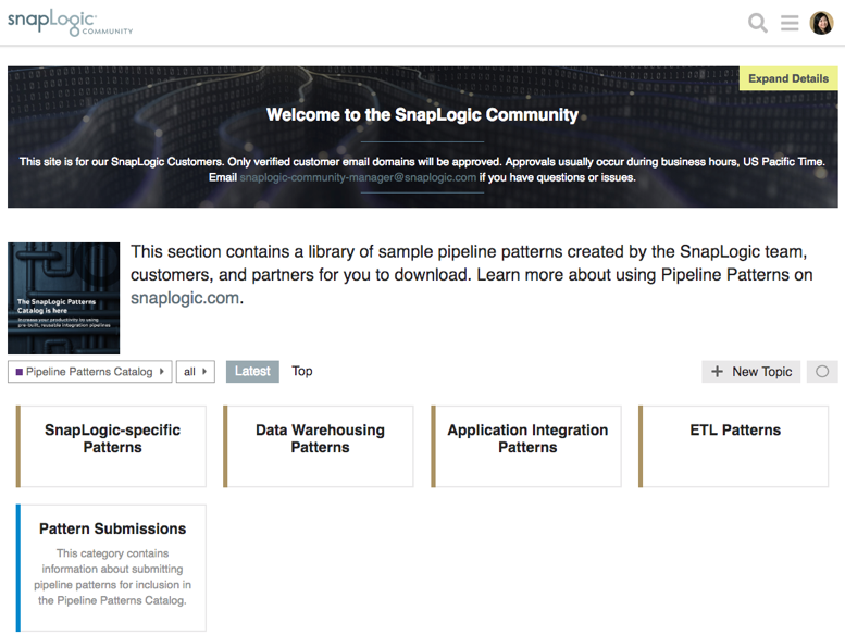 SnapLogic Homepage der Gemeinschaft