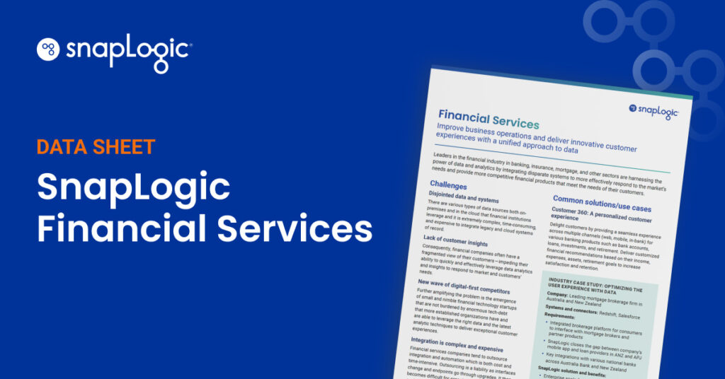 SnapLogic Financial Services Industry Brief vorgestelltes Bild