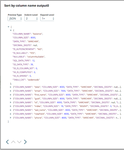 Figure 7: Cleaned up columns array as seen just before reaching the Diff snap