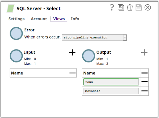 Figure 2: Exposing the metadata view on SQL Server Select snap