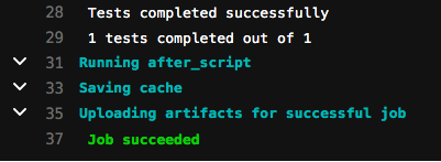 Figure 11: The runTests job in the pipeline