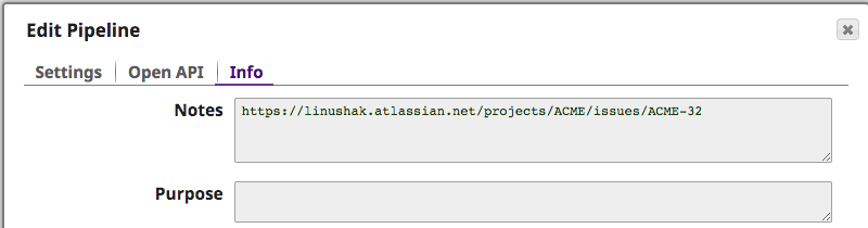 Figure 12: The Info Notes on the ‘CustomerToSalesforce’ Pipeline properties