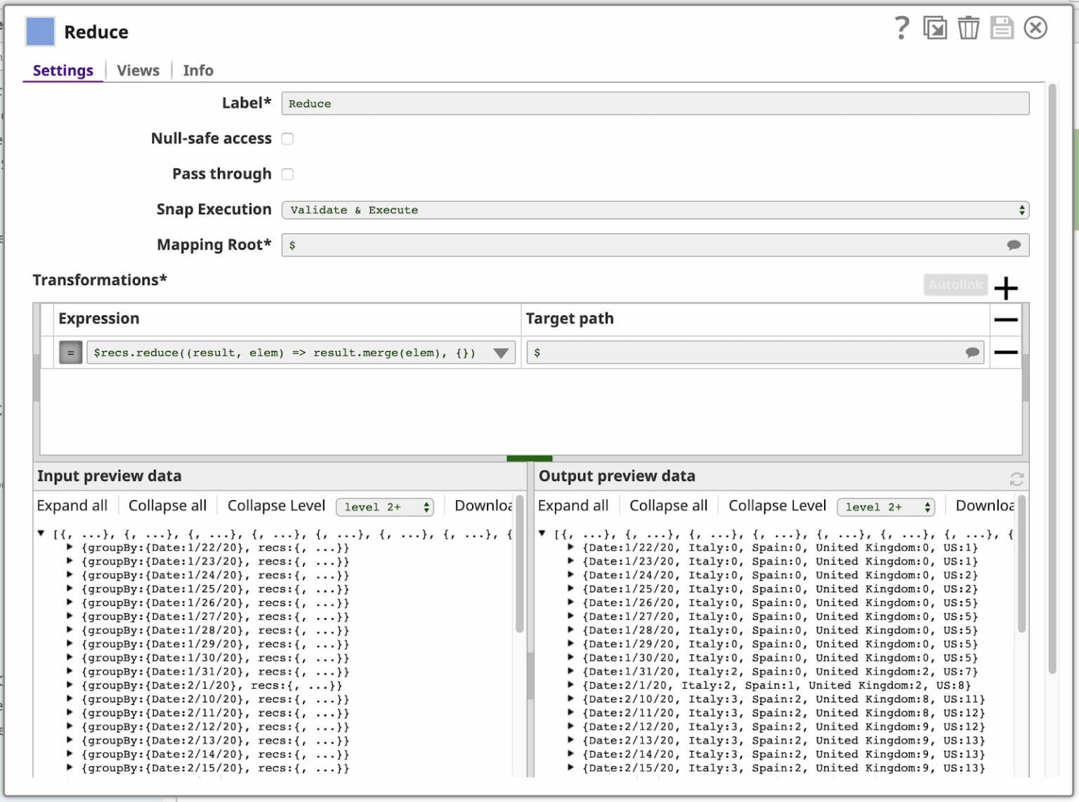 Transforming and Visualizing COVID19 Data SnapLogic