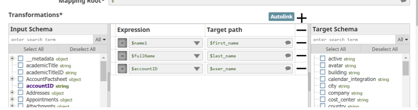 Mapper to transform the structure