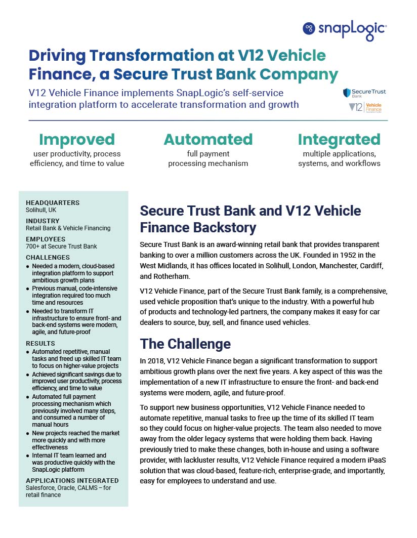 Driving Transformation at V12 Vehicle Finance, a Secure Trust Bank Company preview