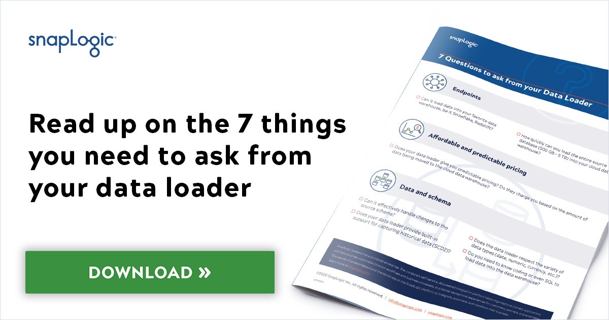 7 Questions to Ask from your Data Loader | SnapLogic