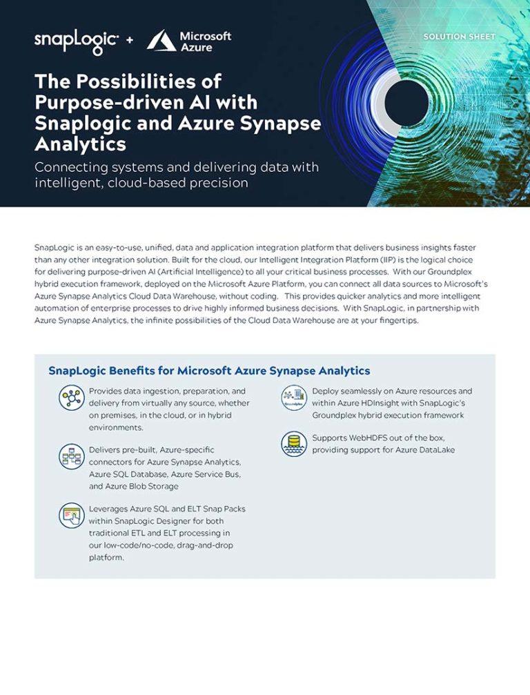 Possibilities Of Purpose Driven AI With Azure SnapLogic