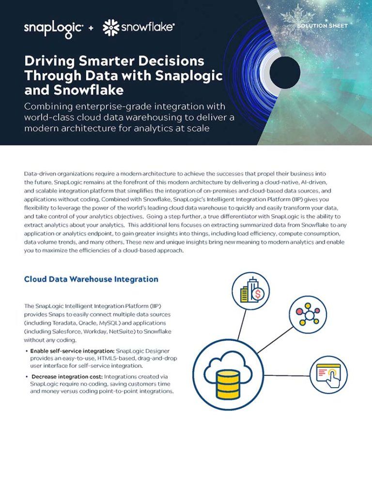 Driving Smarter Decisions Through Data with Snowflake SnapLogic