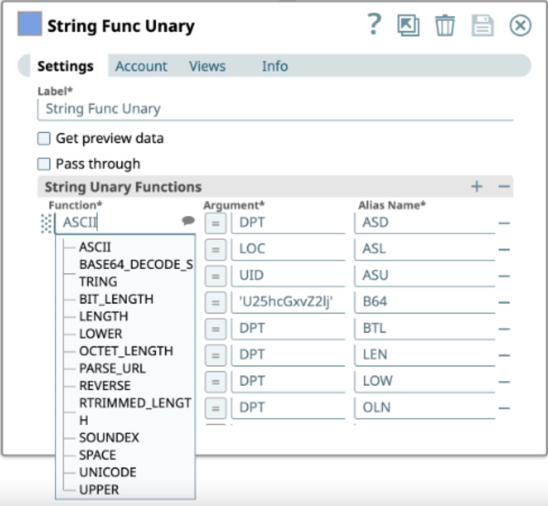 Abbildung 1: ELT String-Funktionen