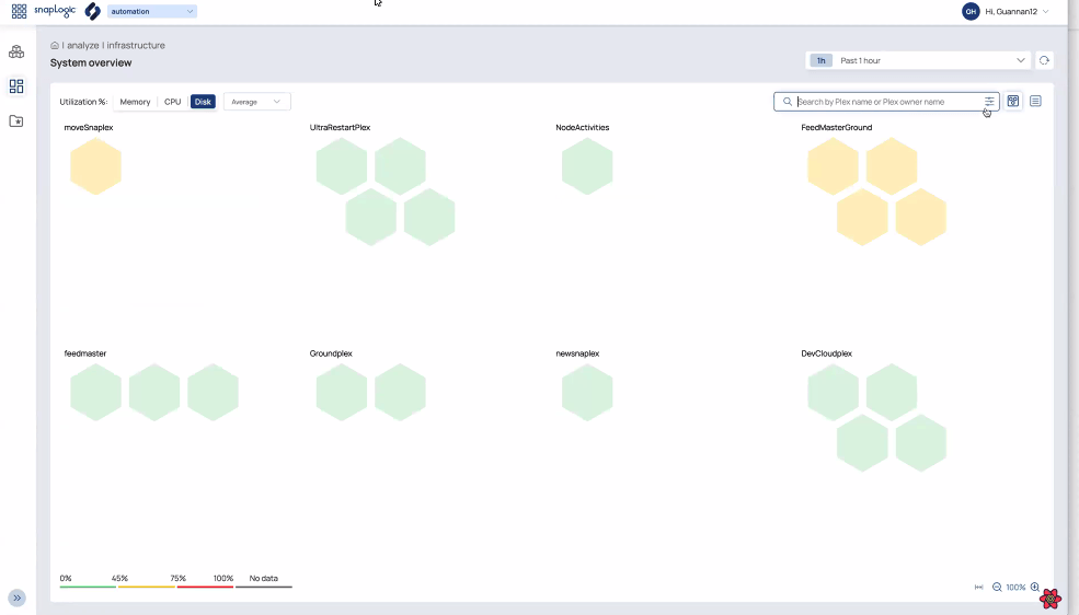 Nouvelle vue Infrastructure dans SnapLogic Studio