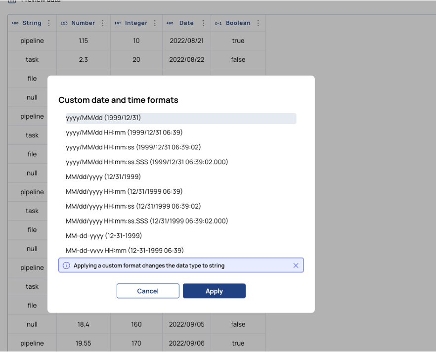 Datumsformatierung mit AutoPrep in der SnapLogic Integration Platform