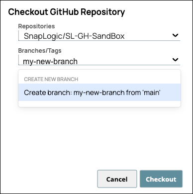 Étiquette de branche GitHub à partir de la plate-forme d'intégration SnapLogic