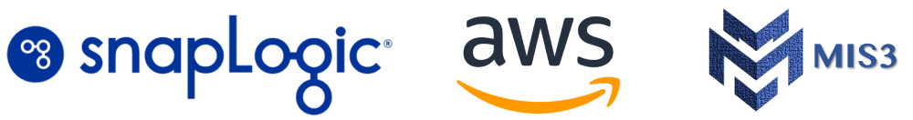 Snaplogic, AWS, and MIS3 logos