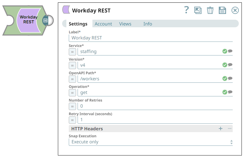 Configurazioni per Workday REST Snap