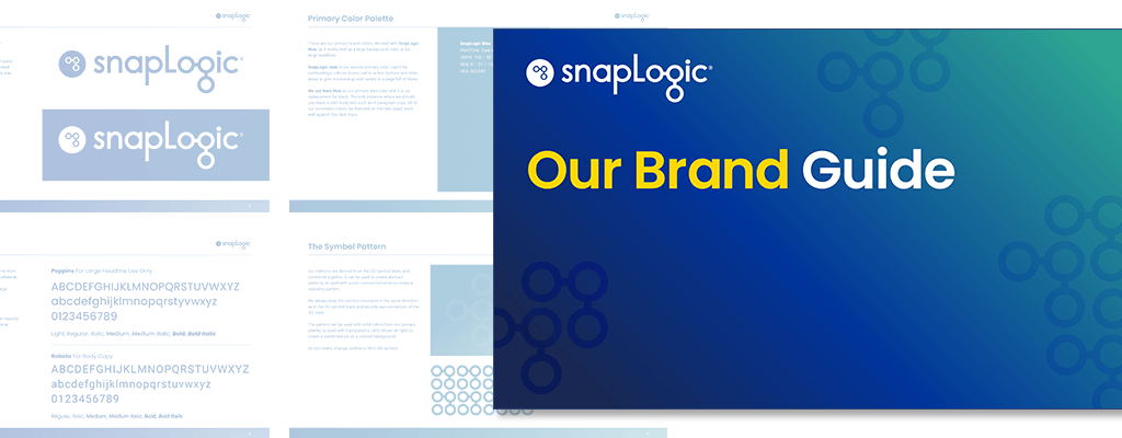 SnapLogic brand guidelines book rendering