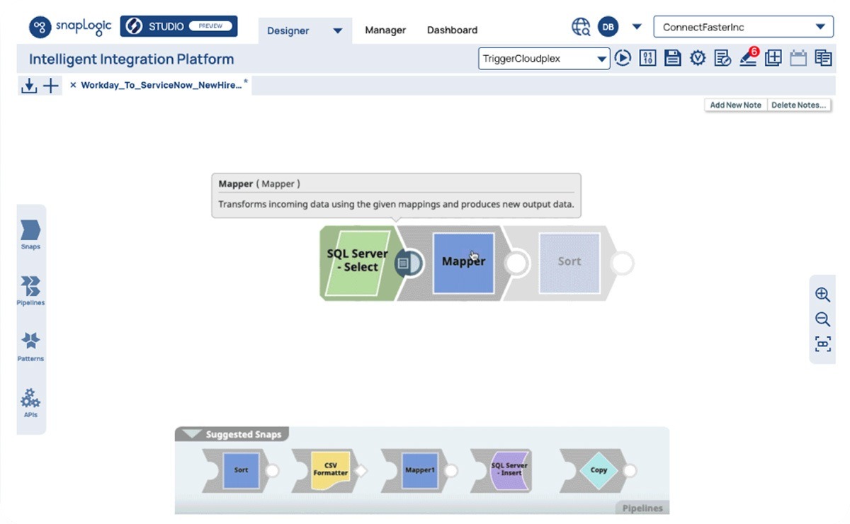 Screenshot of managing projects