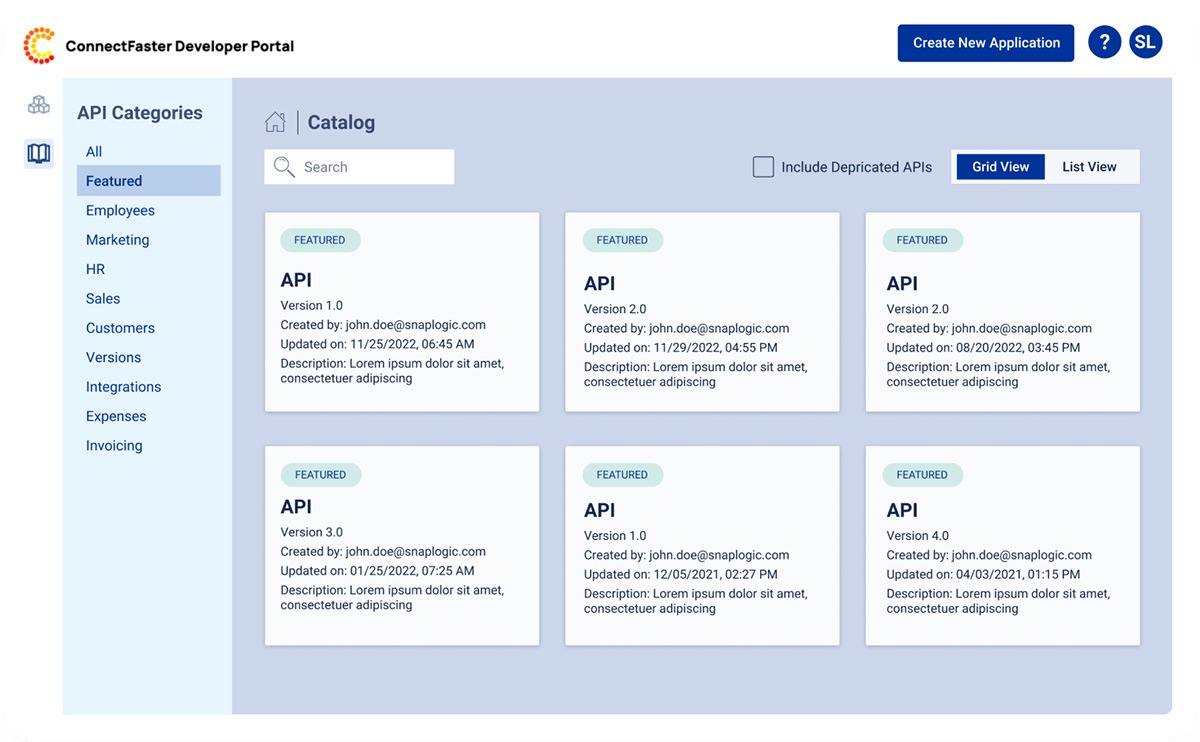 Screenshot of developer portal