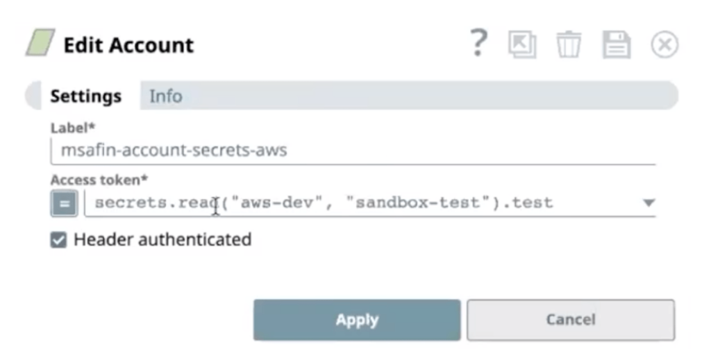 AWS Secrets Manager est accessible à partir de n'importe quel compte prenant en charge les expressions.