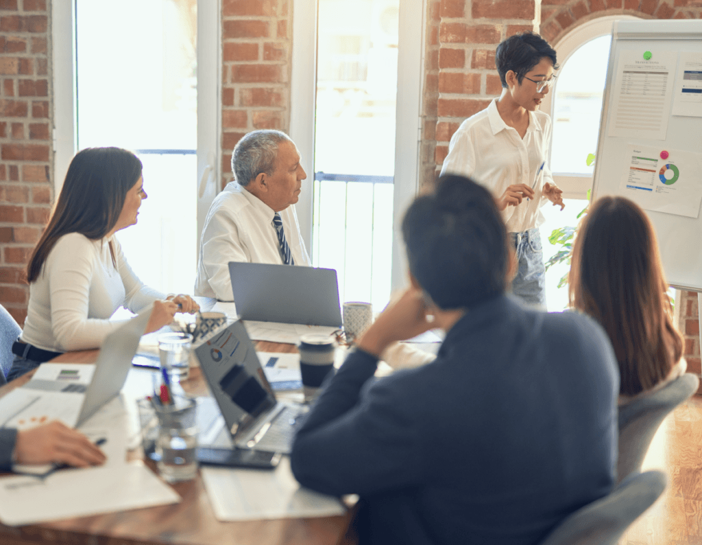 financial services team meeting to improve operational efficiency