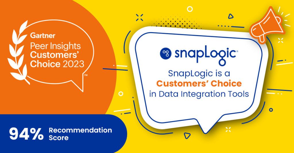 SnapLogic is a Customer' Choice in 2023 Gartner Peer Insights VOC Data Integration Tools