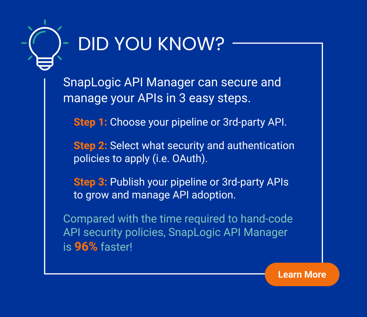 SnapLogic API Management can be managed in 3 easy steps