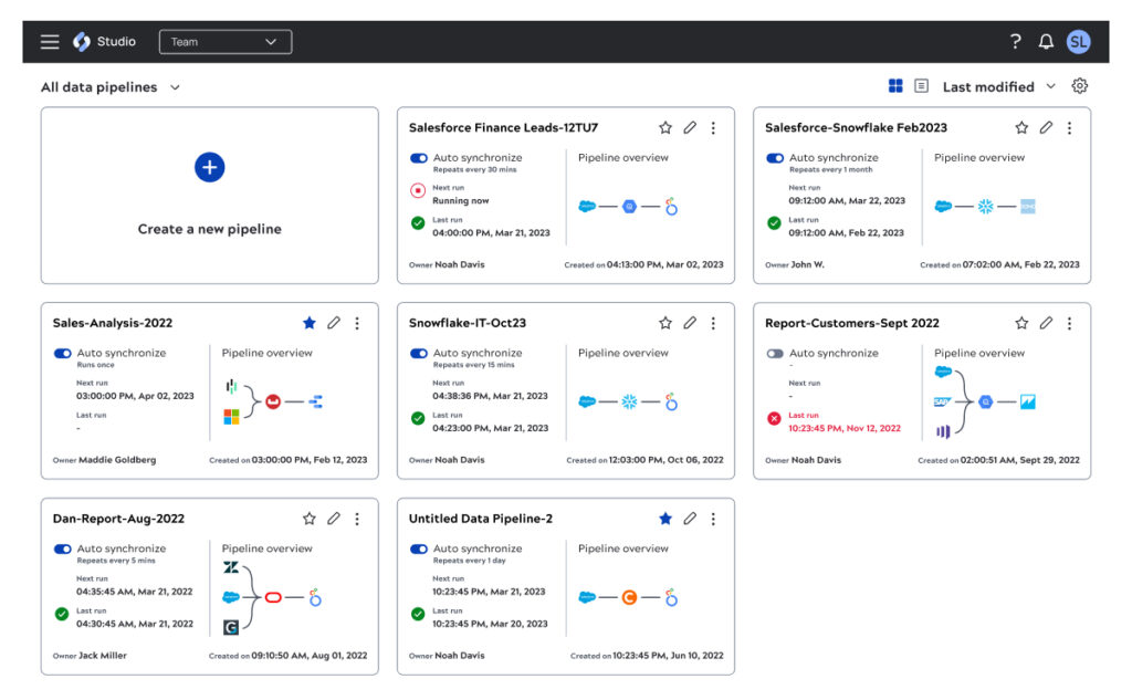 AutoSync dashboard screen