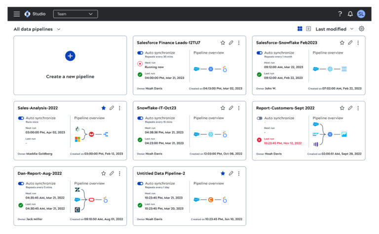 Screenshot van SnapLogic AutoSync software.