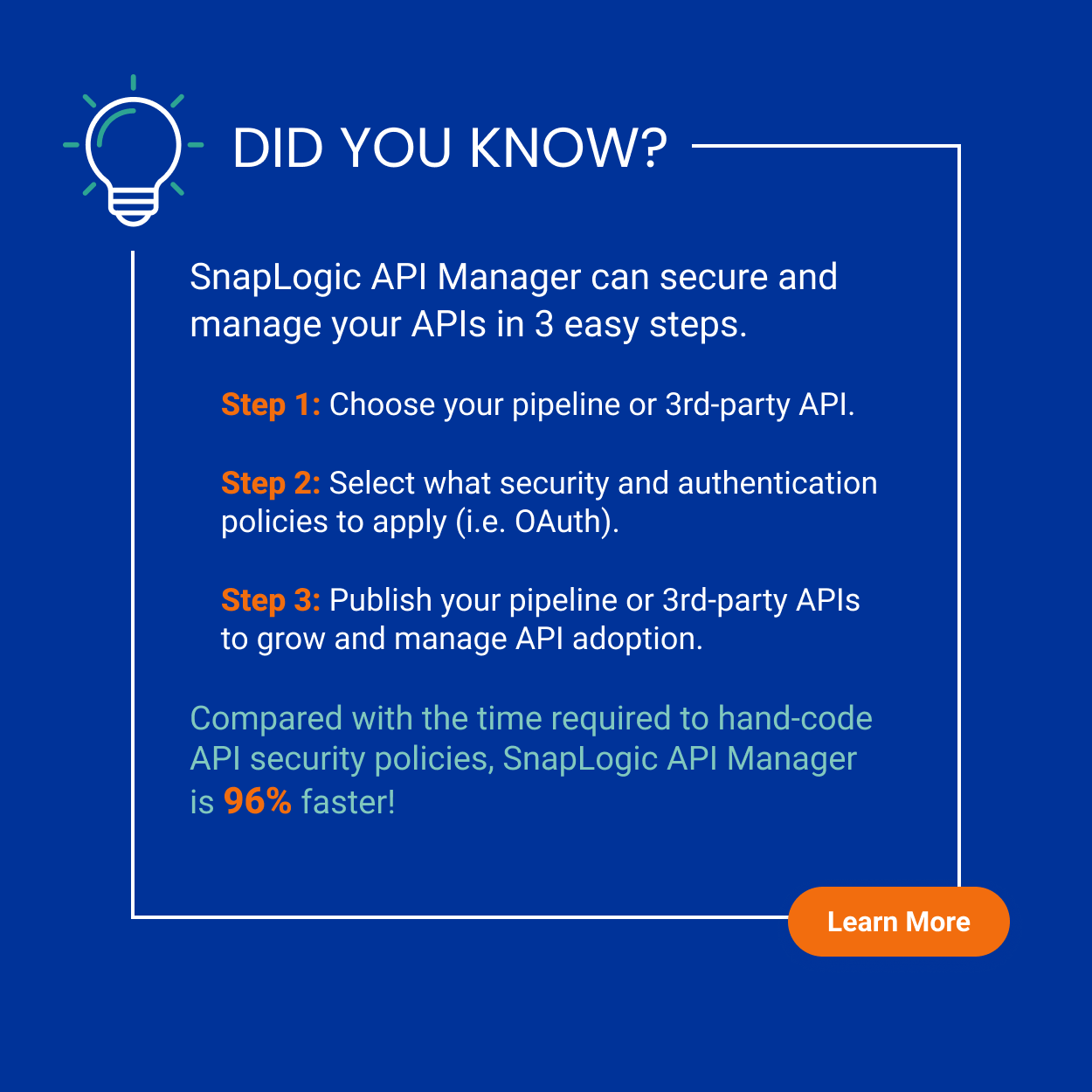 SnapLogic API Management can be managed in 3 easy steps